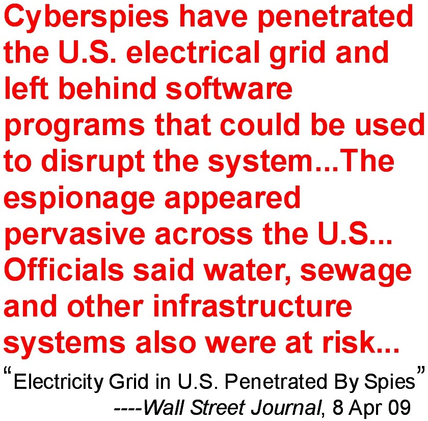 [Electricity Grid in U.S.Penetrated By Spies]