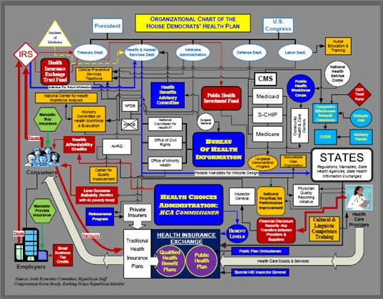 [Organizational Chart Of The
House Democrats' Health Plan]